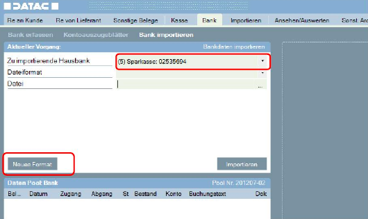 Bank importieren – Dateiformate selbst erstellen